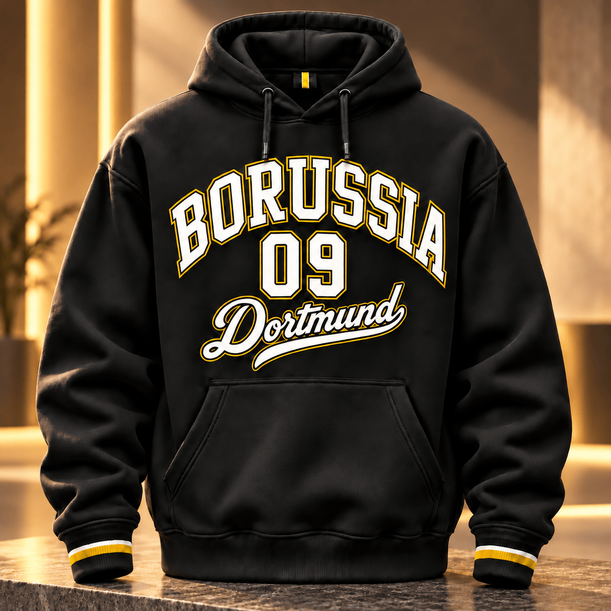 Borussia Dortmund BDL Collegiate Number Hoodie – Bold Athletic Lettering Design