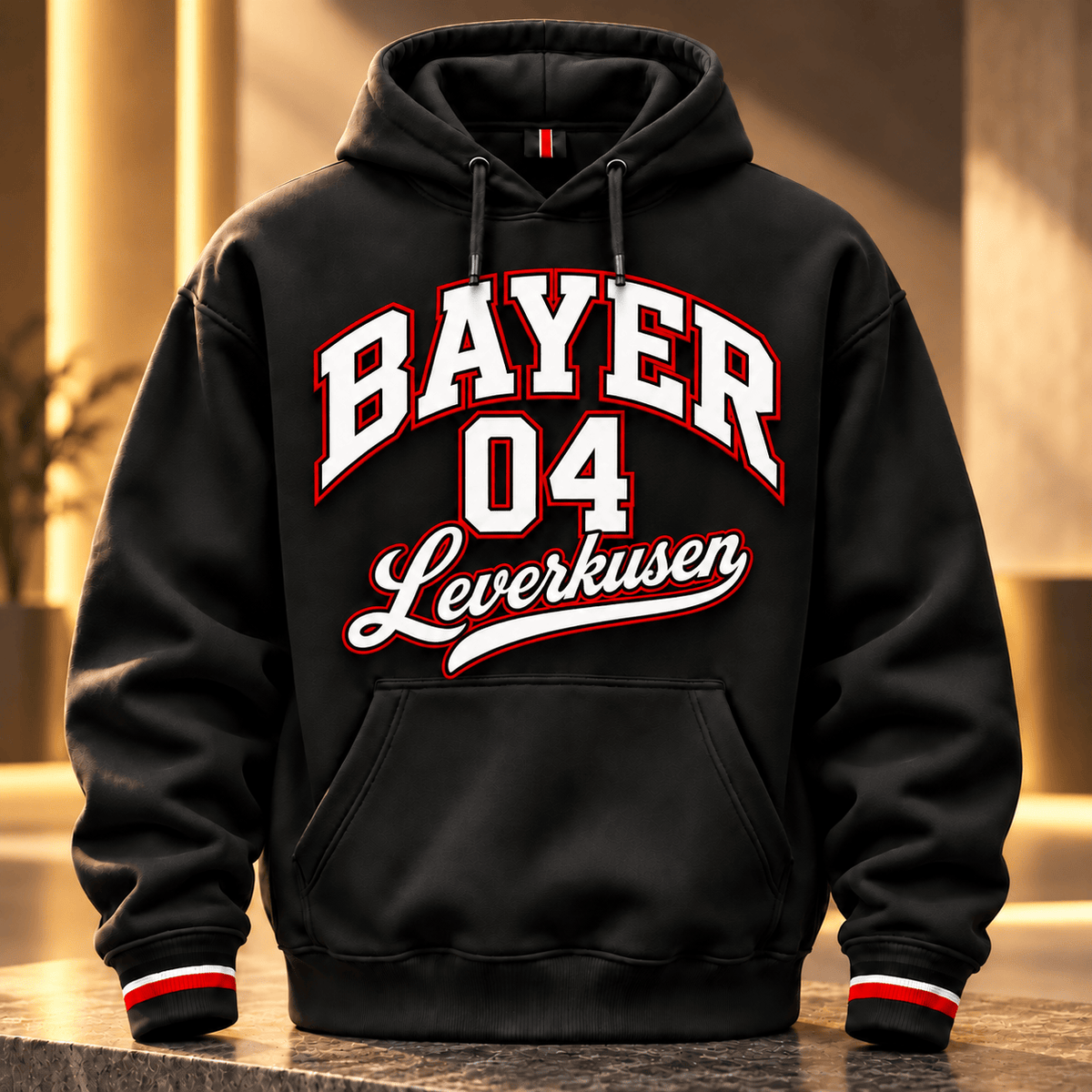 Bayer Leverkusen BDL Collegiate Number Hoodie – Bold Athletic Lettering Design