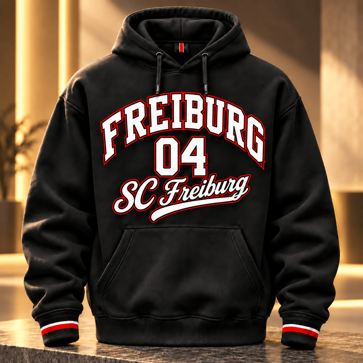 SC Freiburg BDL Collegiate Number Hoodie – Bold Athletic Lettering Design
