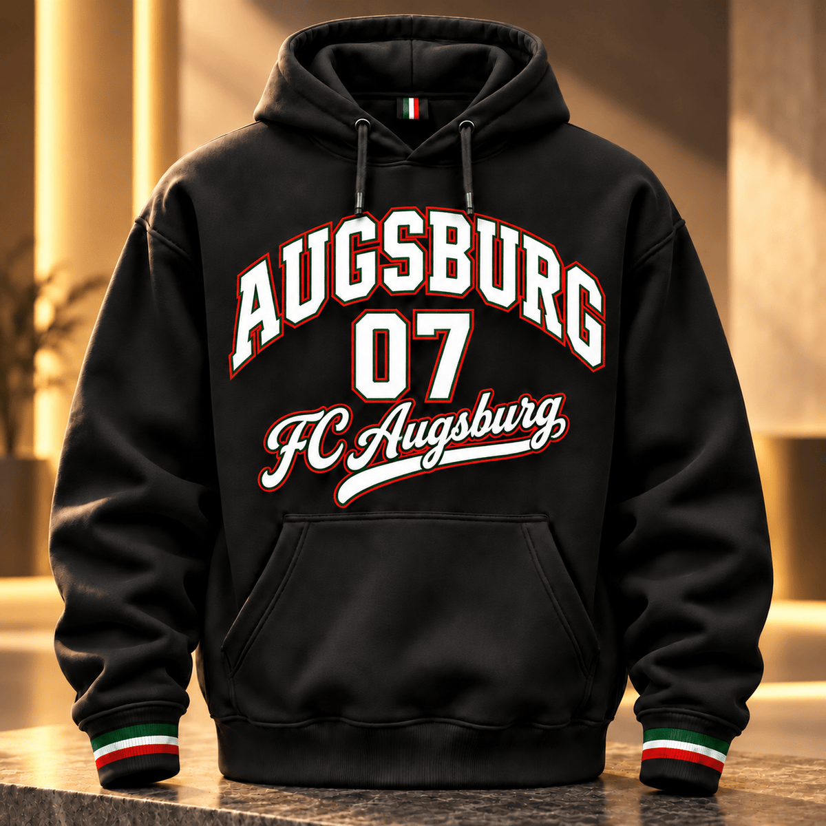 FC Augsburg BDL Collegiate Number Hoodie – Bold Athletic Lettering Design