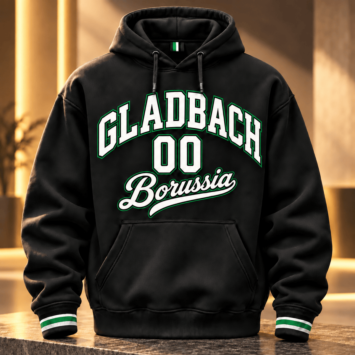 Borussia Mönchengladbach BDL Collegiate Number Hoodie – Bold Athletic Lettering Design