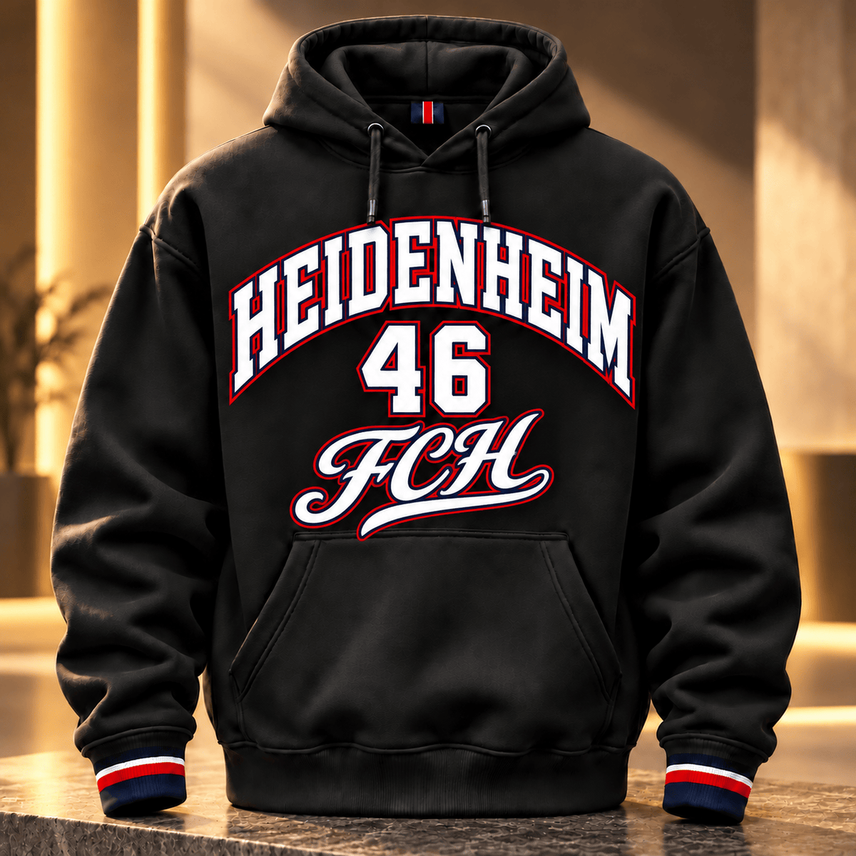 FC Heidenheim BDL Collegiate Number Hoodie – Bold Athletic Lettering Design