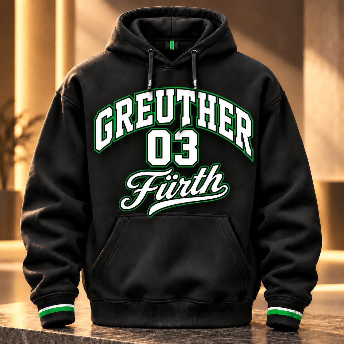 SpVgg Greuther Fürth BDL Collegiate Number Hoodie – Bold Athletic Lettering Design