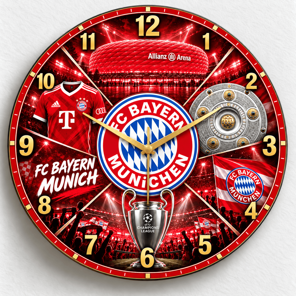 Bayern Munich BDL Stadium Wall Clock – Football Fan Home Decor