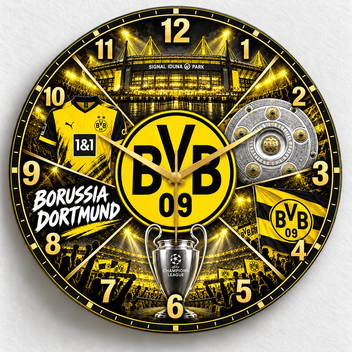 Borussia Dortmund BDL Stadium Wall Clock – Football Fan Home Decor