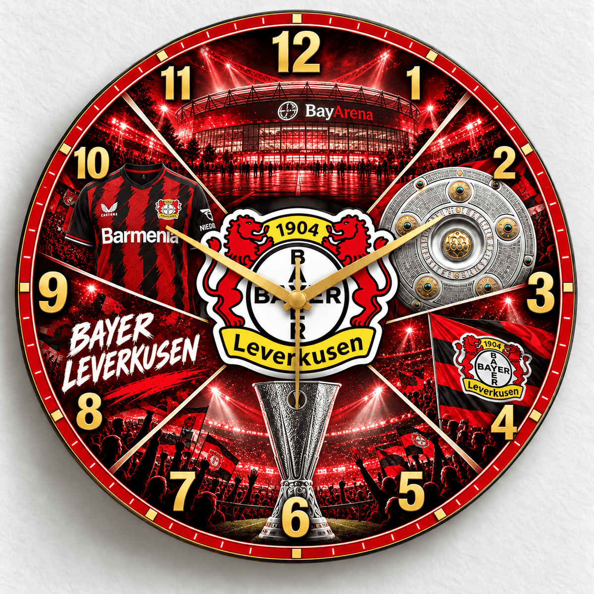 Bayer Leverkusen BDL Stadium Wall Clock – Football Fan Home Decor