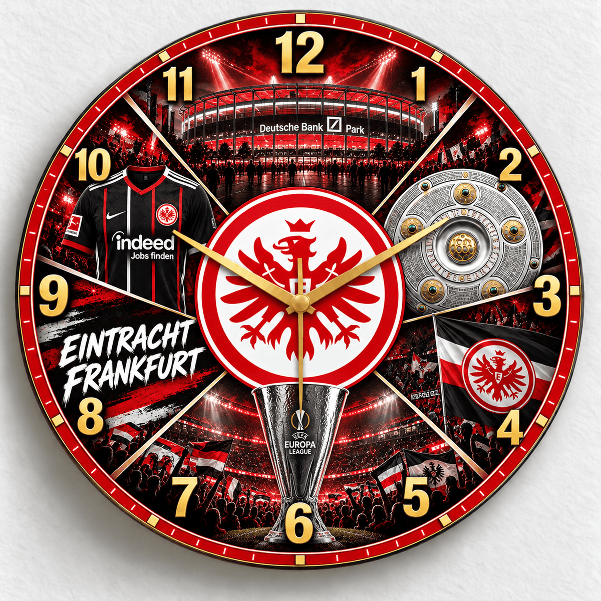 Eintracht Frankfurt BDL Stadium Wall Clock – Football Fan Home Decor
