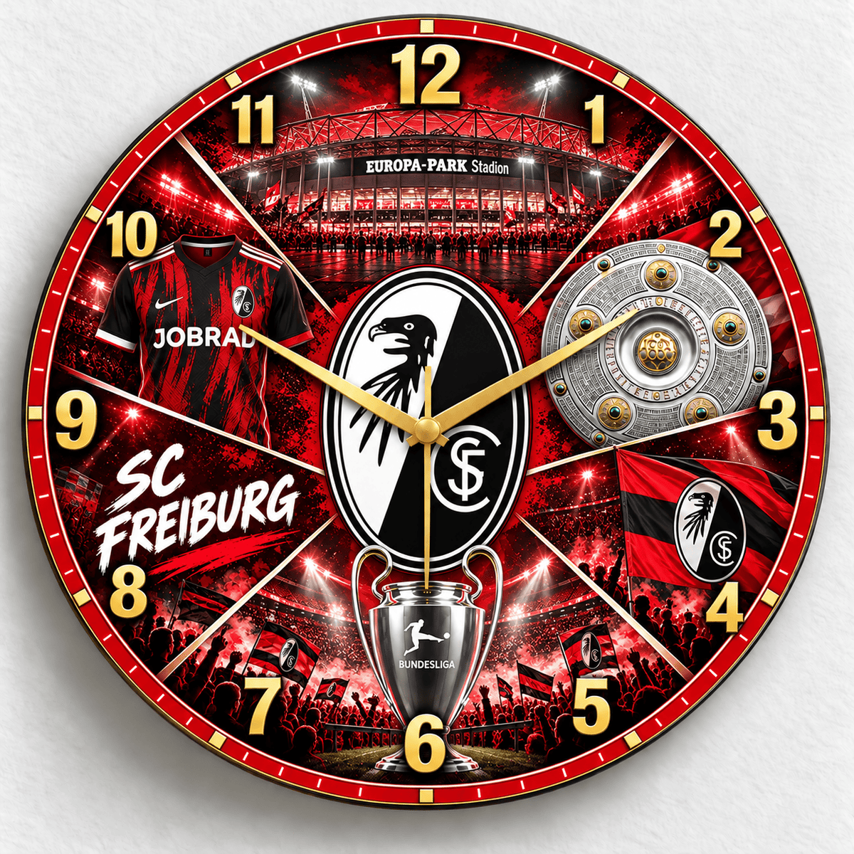 SC Freiburg BDL Stadium Wall Clock – Football Fan Home Decor