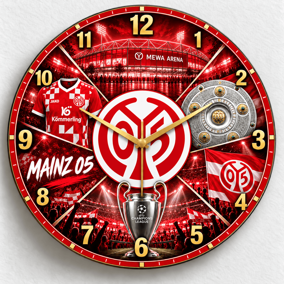 Mainz 05 BDL Stadium Wall Clock – Football Fan Home Decor