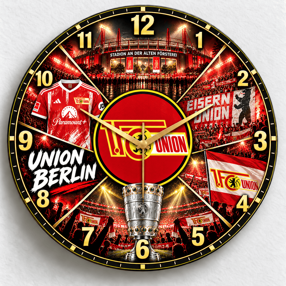 Union Berlin BDL Stadium Wall Clock – Football Fan Home Decor