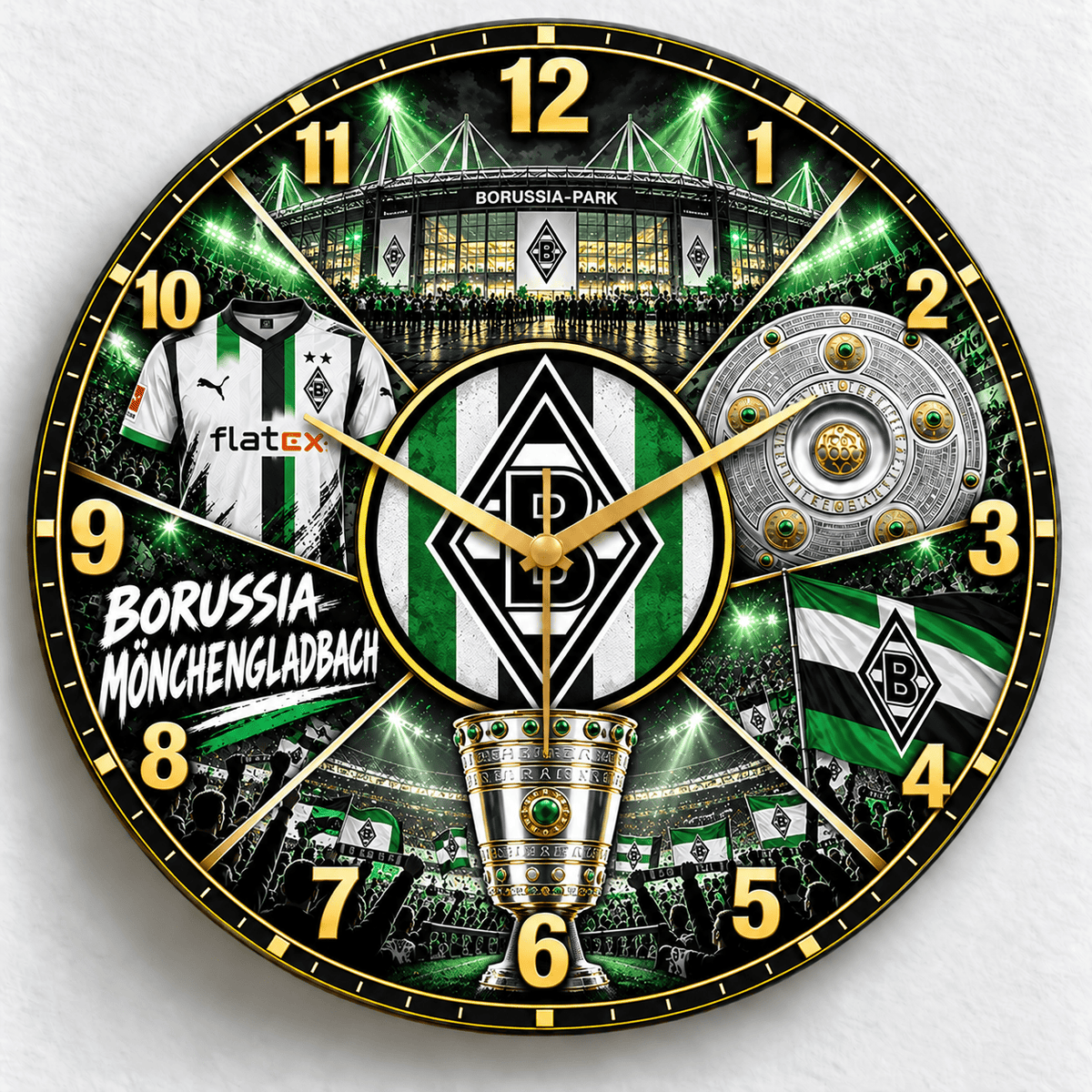 Borussia Mönchengladbach BDL Stadium Wall Clock – Football Fan Home Decor