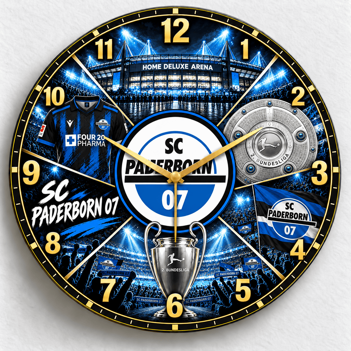SC Paderborn 07 BDL Stadium Wall Clock – Football Fan Home Decor