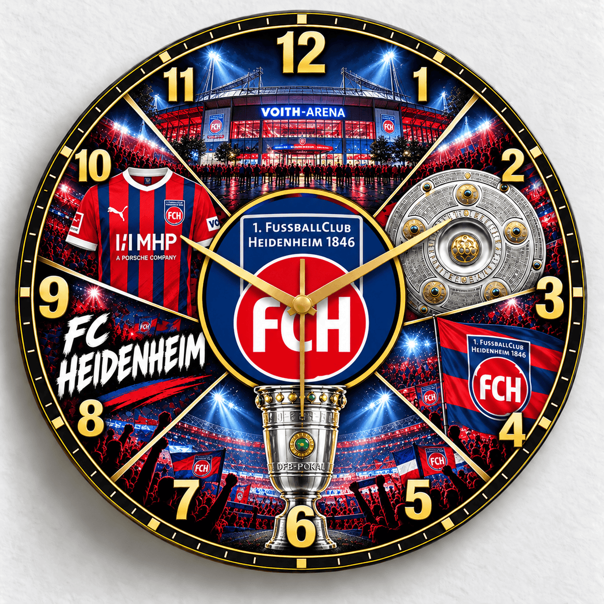 FC Heidenheim BDL Stadium Wall Clock – Football Fan Home Decor