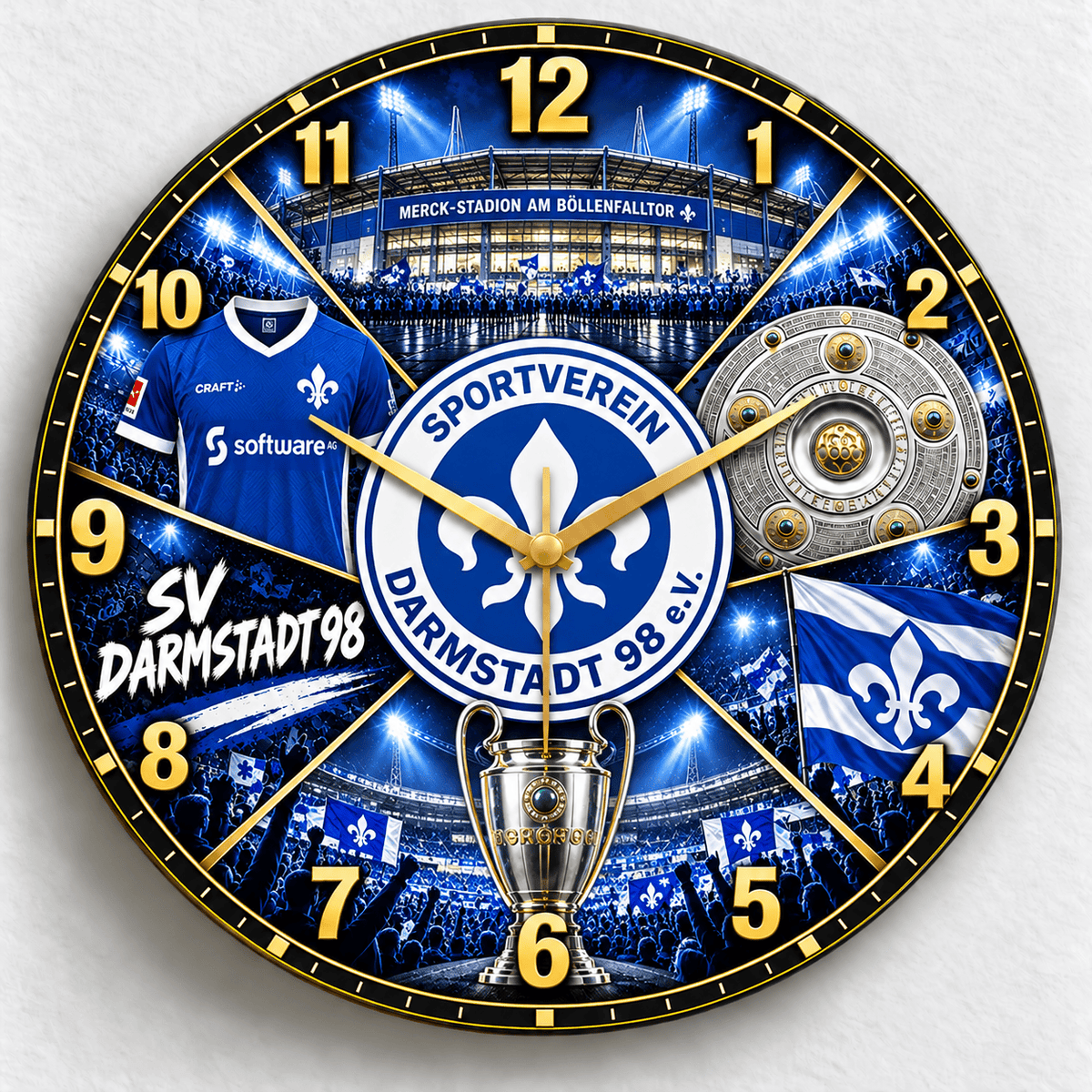 SV Darmstadt 98 BDL Stadium Wall Clock – Football Fan Home Decor