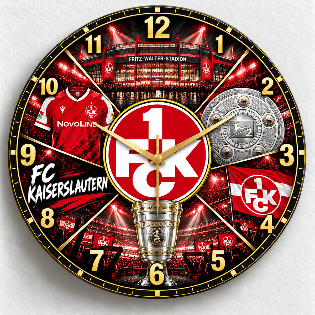FC Kaiserslautern BDL Stadium Wall Clock – Football Fan Home Decor