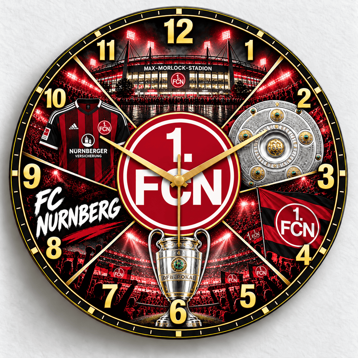FC Nürnberg BDL Stadium Wall Clock – Football Fan Home Decor