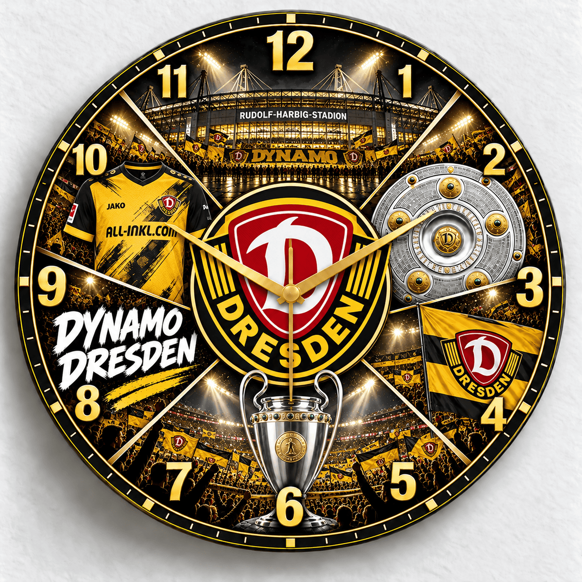 Dynamo Dresden BDL Stadium Wall Clock – Football Fan Home Decor