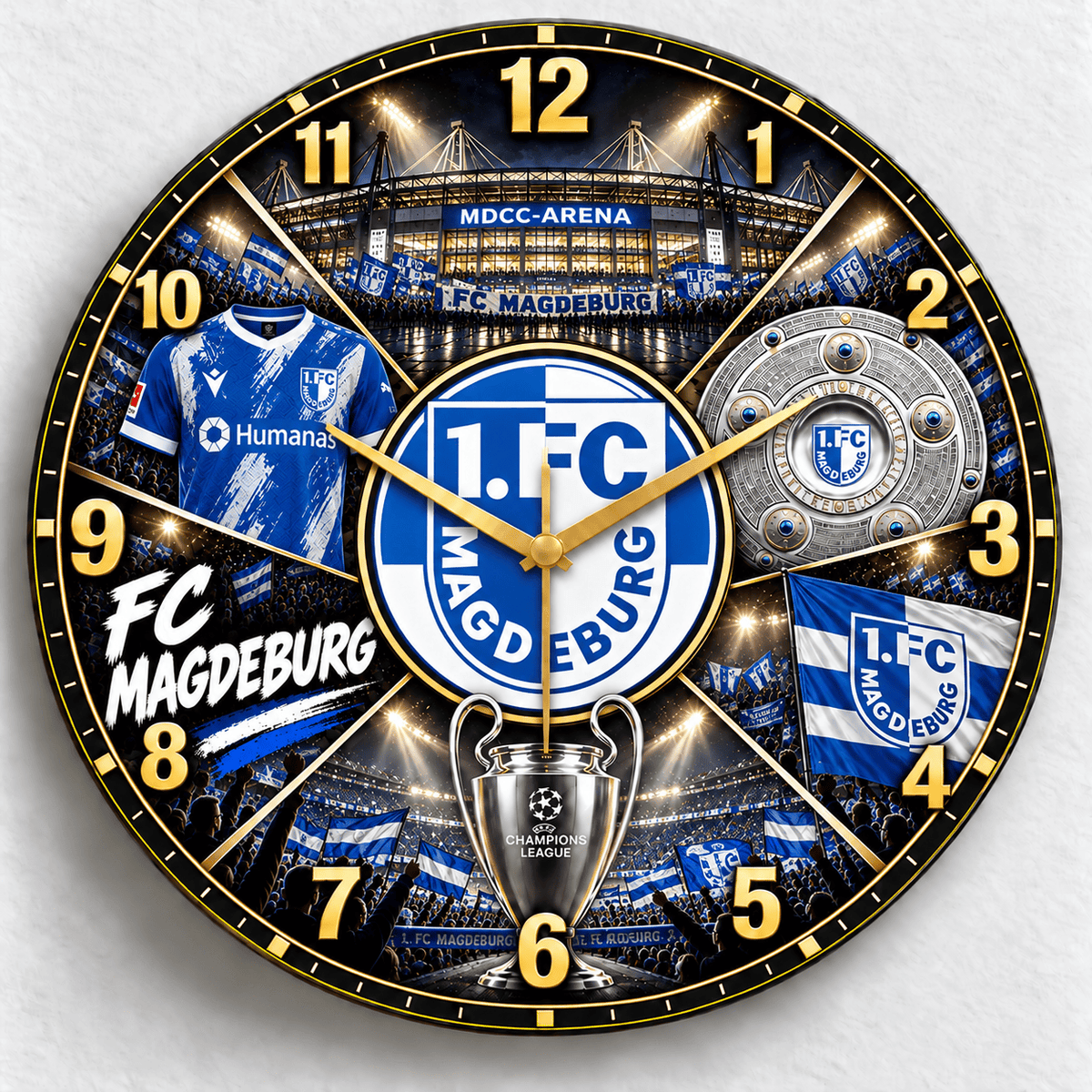 FC Magdeburg BDL Stadium Wall Clock – Football Fan Home Decor