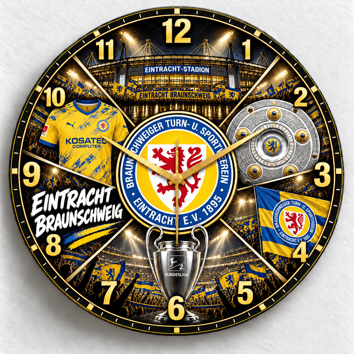Eintracht Braunschweig BDL Stadium Wall Clock – Football Fan Home Decor