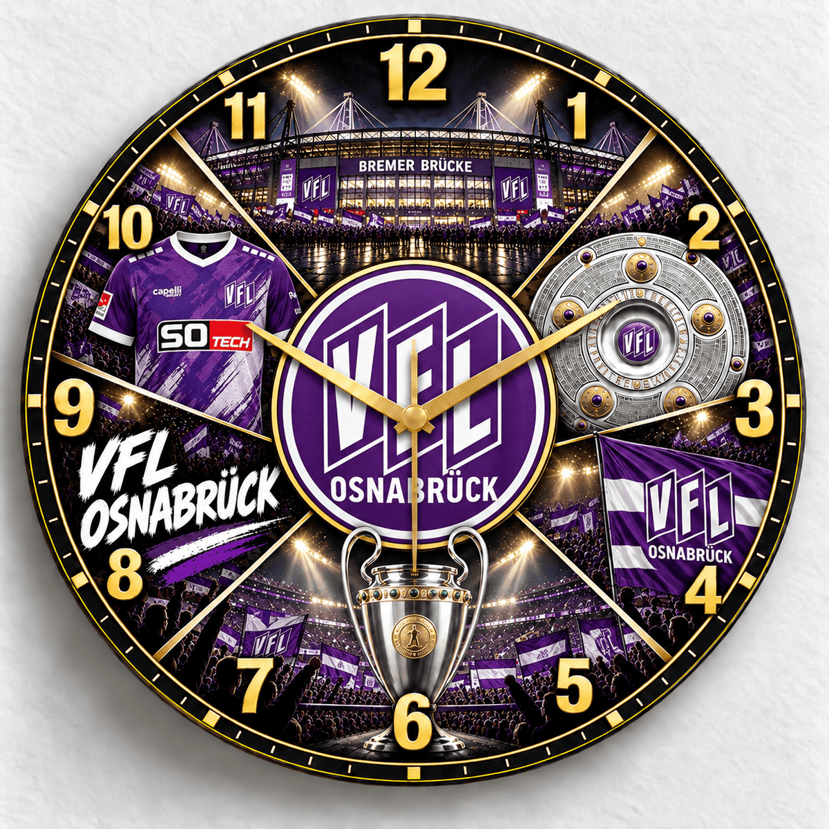 VfL Osnabrück BDL Stadium Wall Clock – Football Fan Home Decor