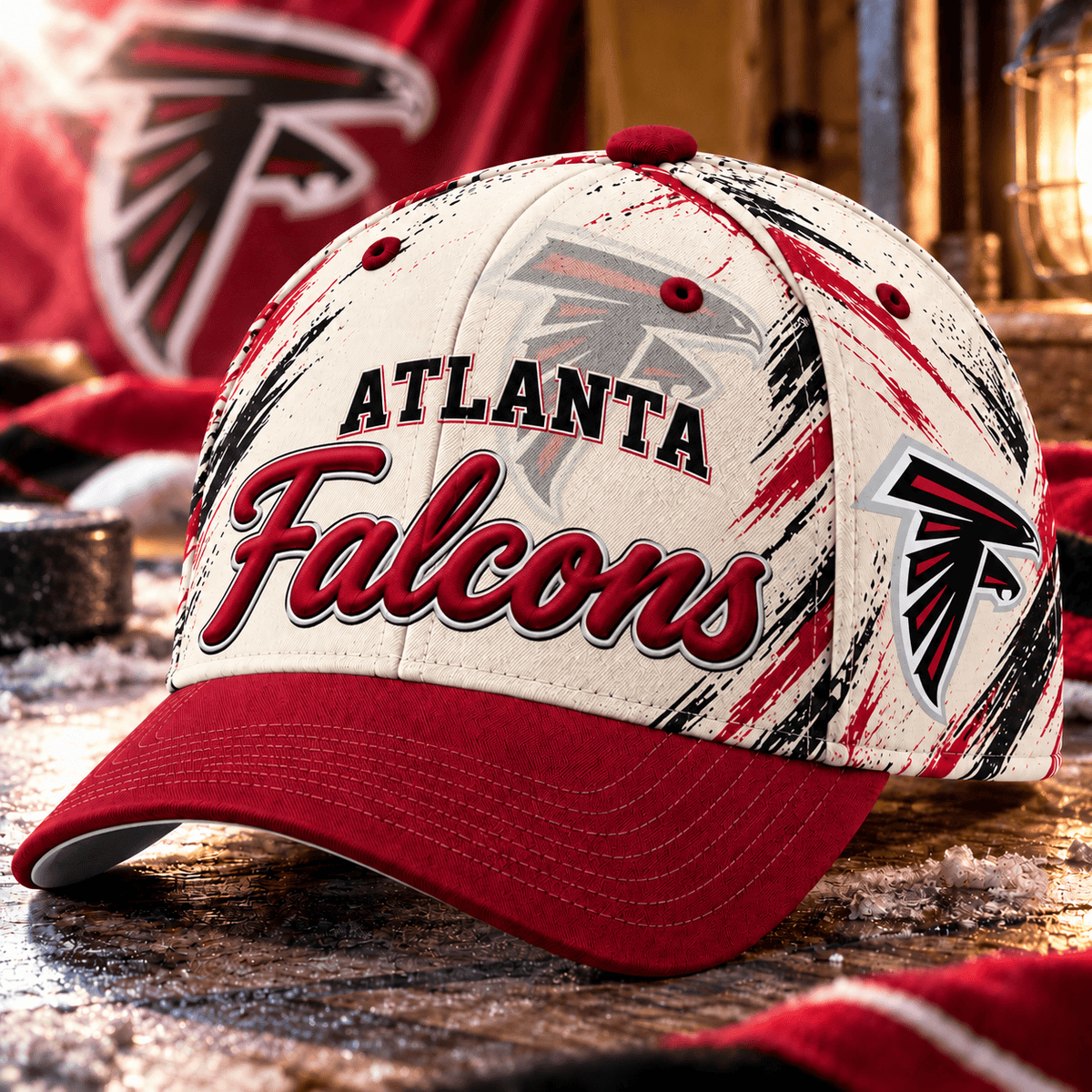 Atlanta Falcons NFL Classic Cap – All Over Print Football Fan Baseball Hat