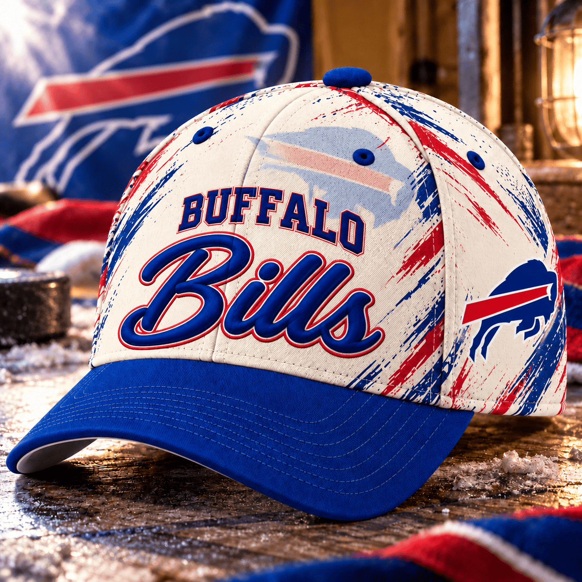 Buffalo Bills NFL Classic Cap – All Over Print Football Fan Baseball Hat