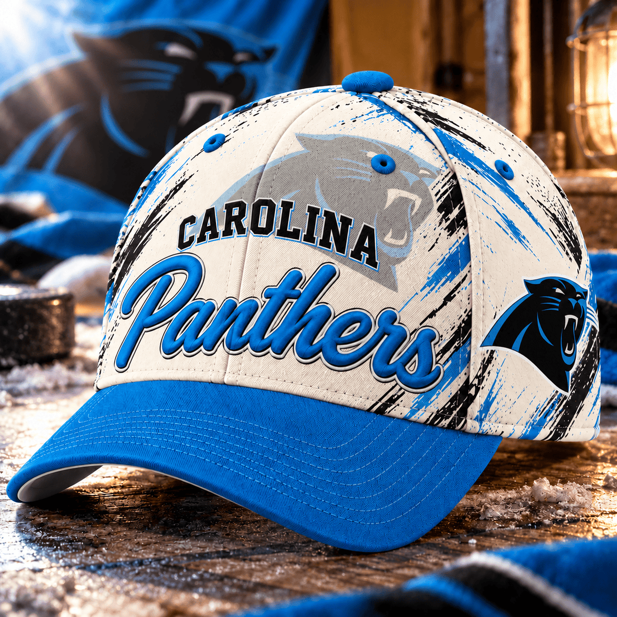Carolina Panthers NFL Classic Cap – All Over Print Football Fan Baseball Hat