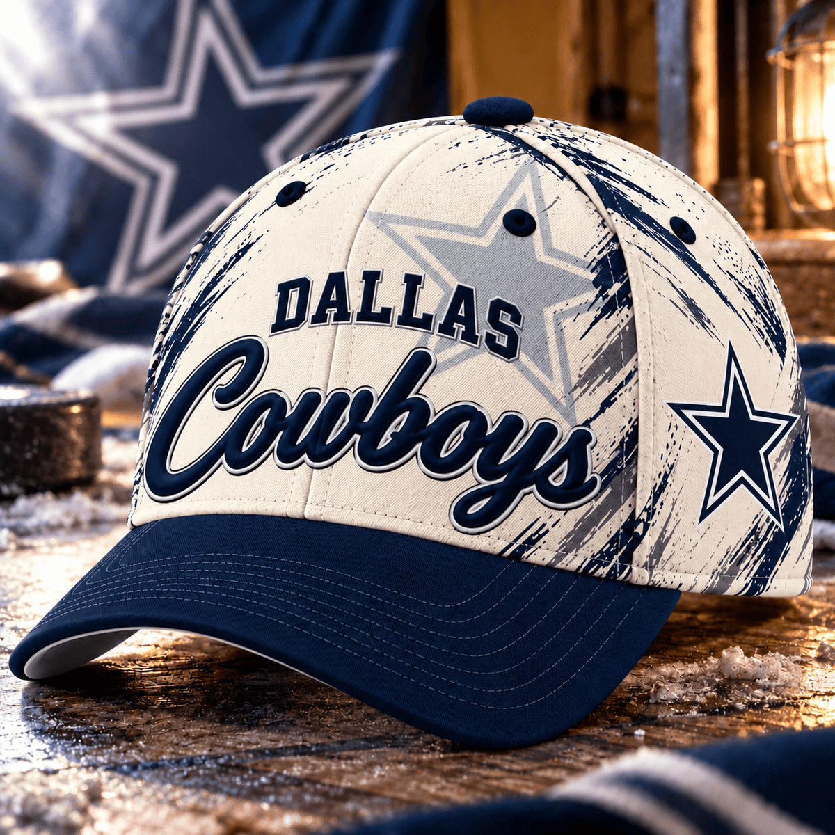 Dallas Cowboys NFL Classic Cap – All Over Print Football Fan Baseball Hat