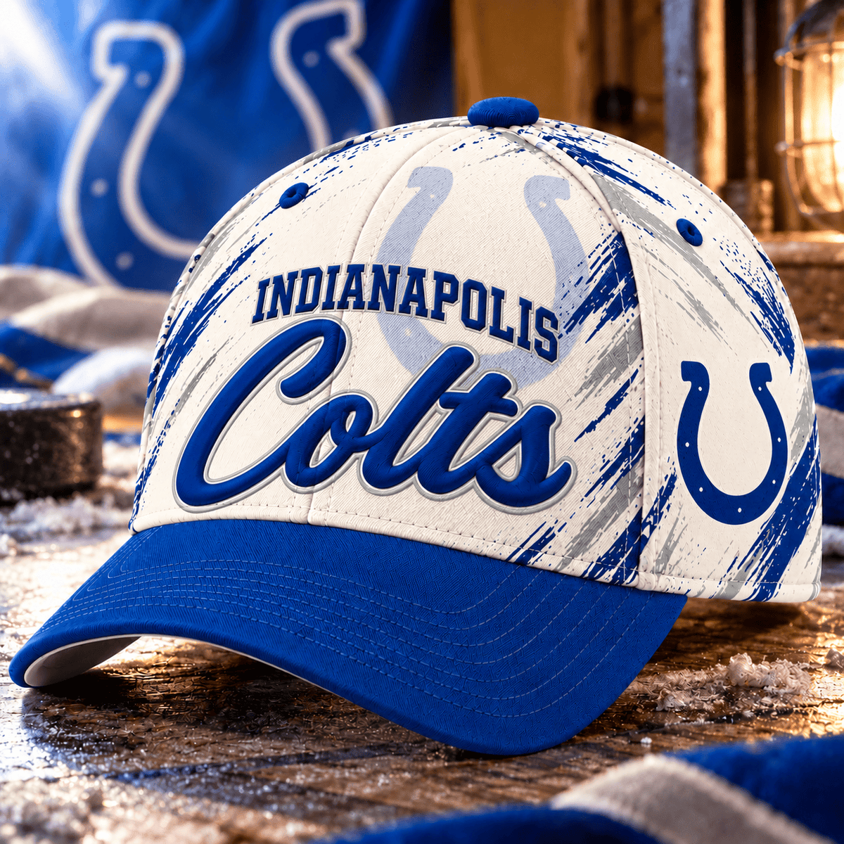 Indianapolis Colts NFL Classic Cap – All Over Print Football Fan Baseball Hat