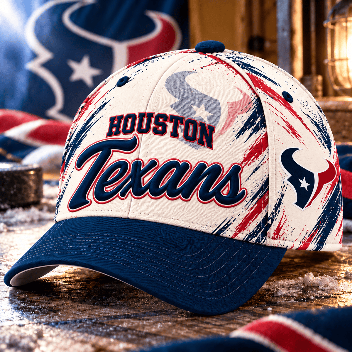 Houston Texans NFL Classic Cap – All Over Print Football Fan Baseball Hat