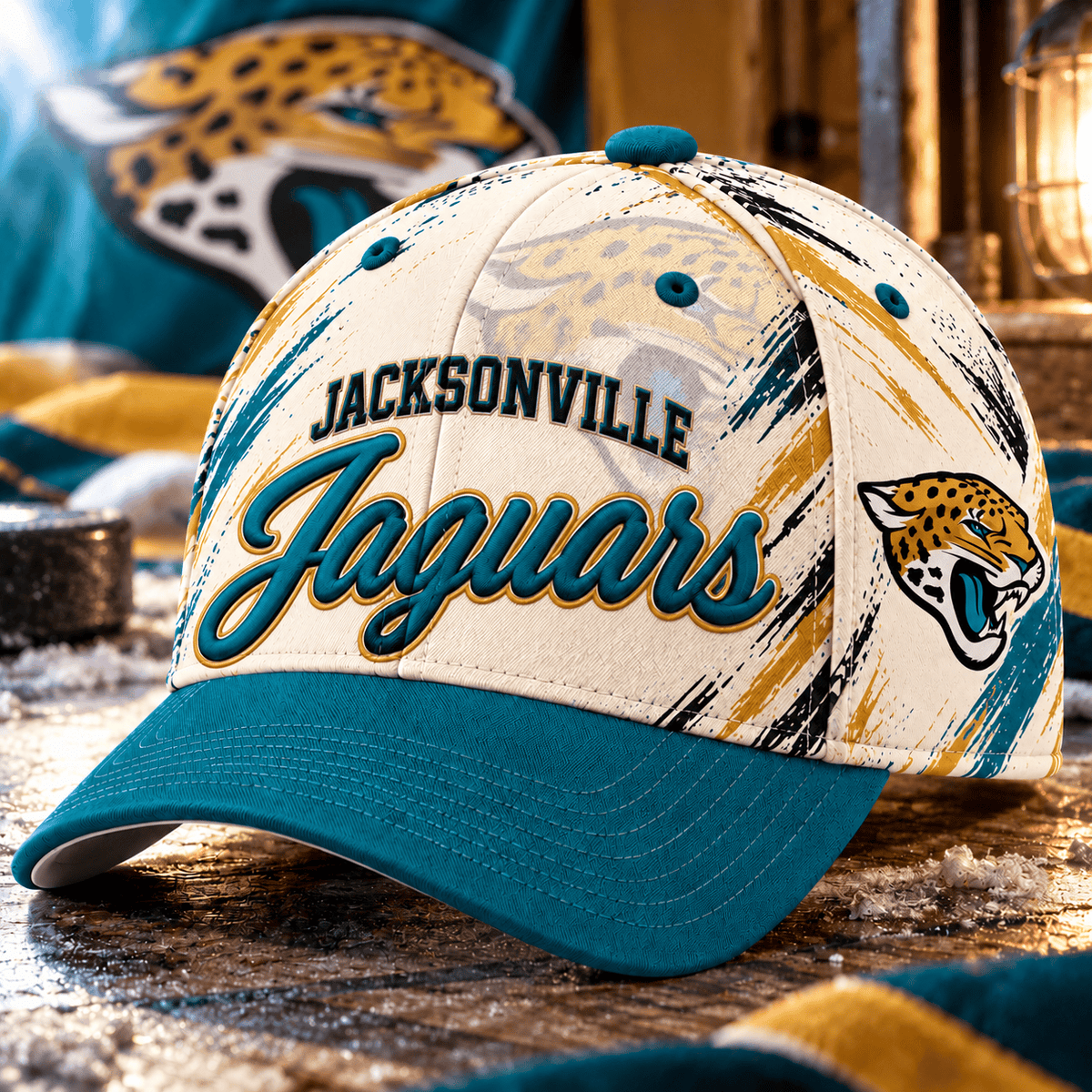 Jacksonville Jaguars NFL Classic Cap – All Over Print Football Fan Baseball Hat