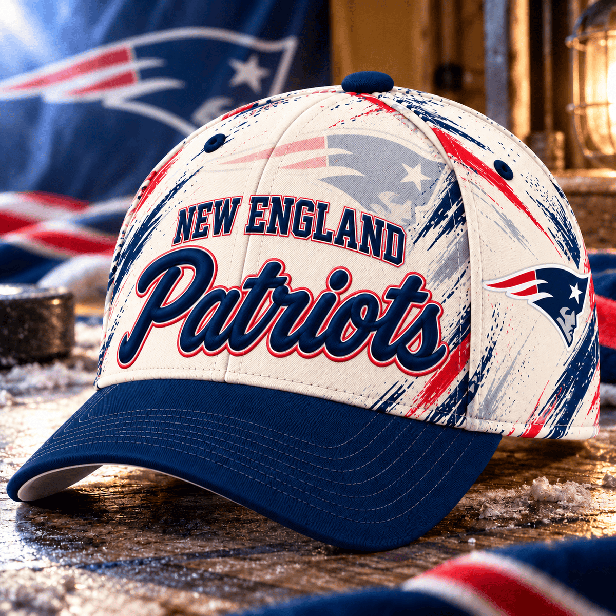 New England Patriots NFL Classic Cap – All Over Print Football Fan Baseball Hat