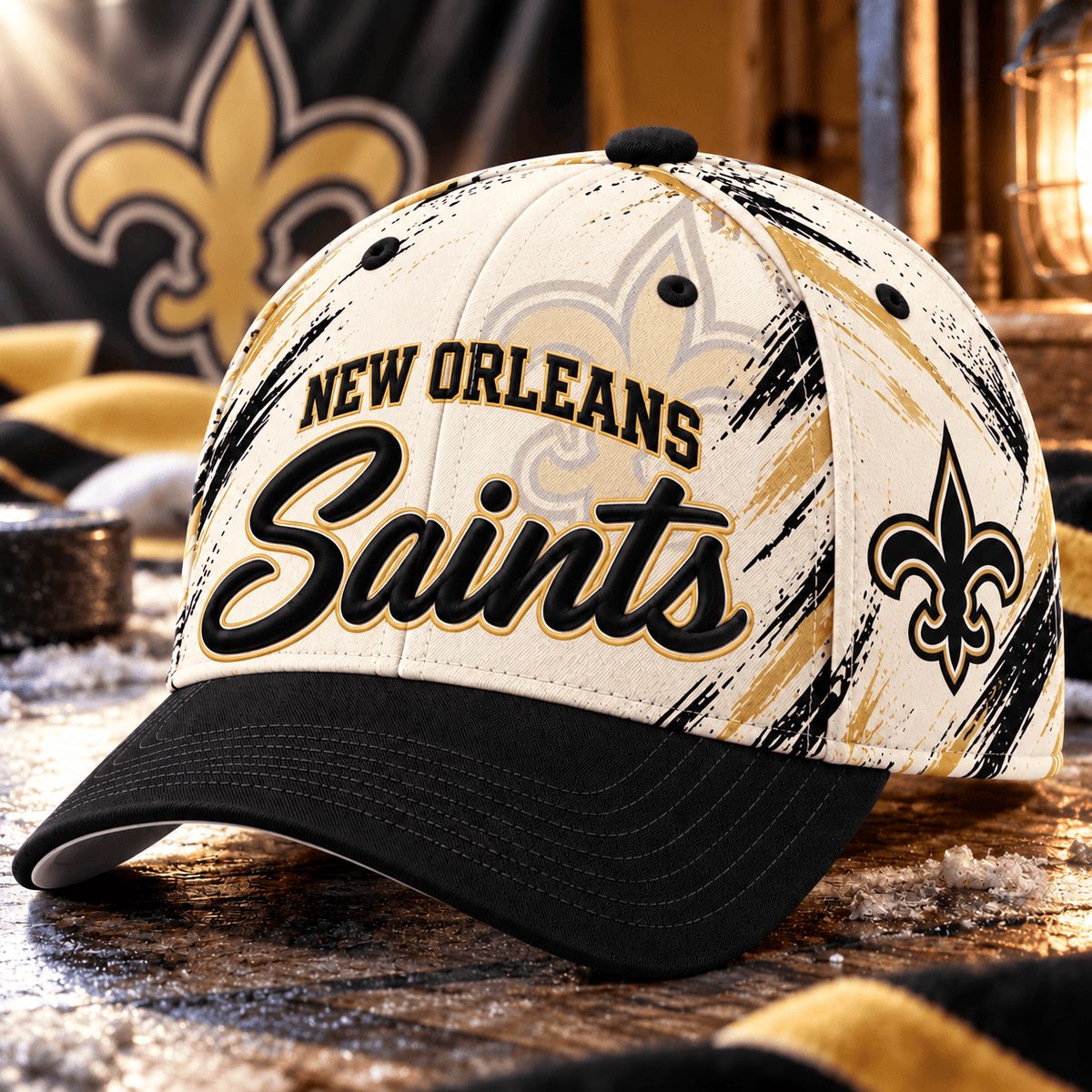 New Orleans Saints NFL Classic Cap – All Over Print Football Fan Baseball Hat
