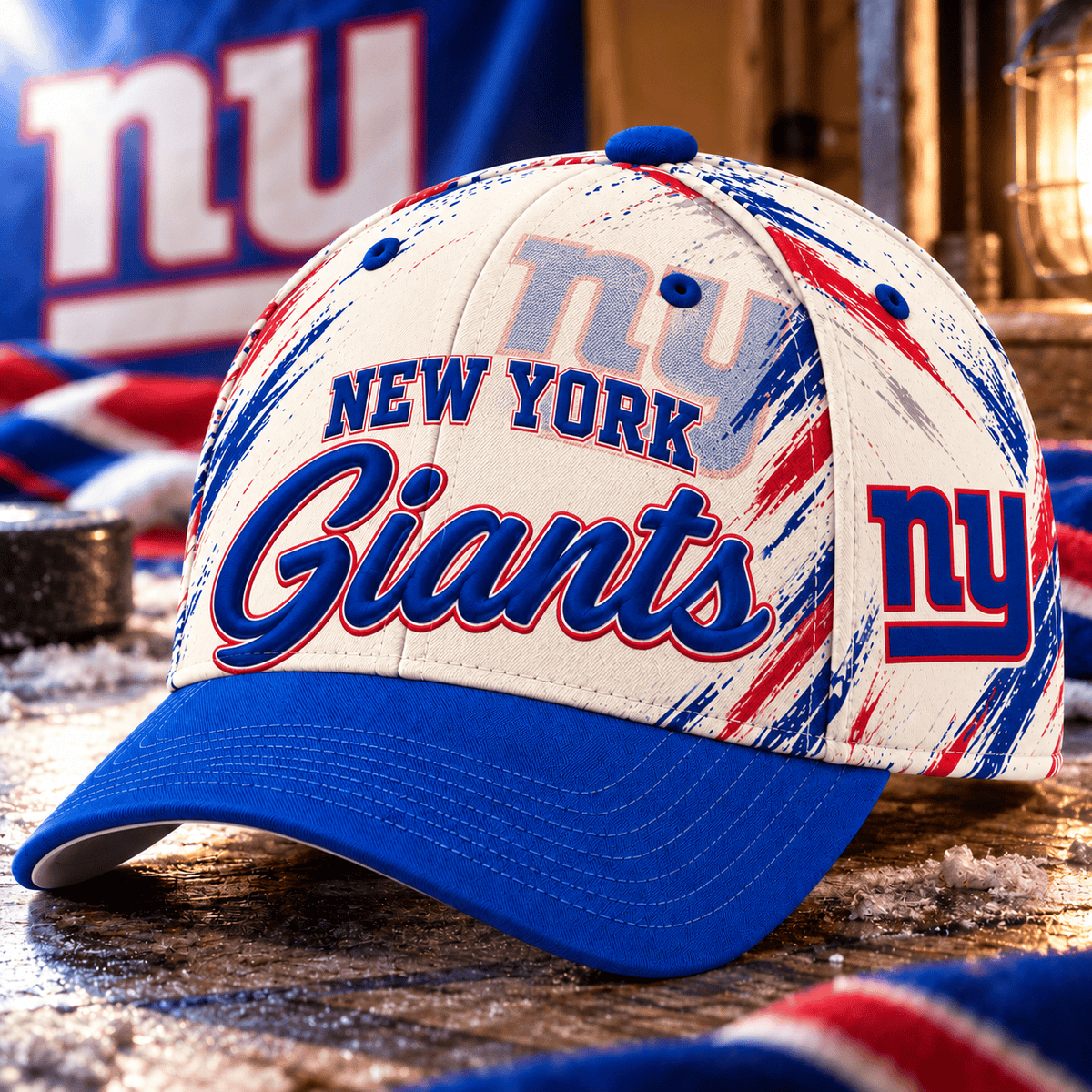 New York Giants NFL Classic Cap – All Over Print Football Fan Baseball Hat