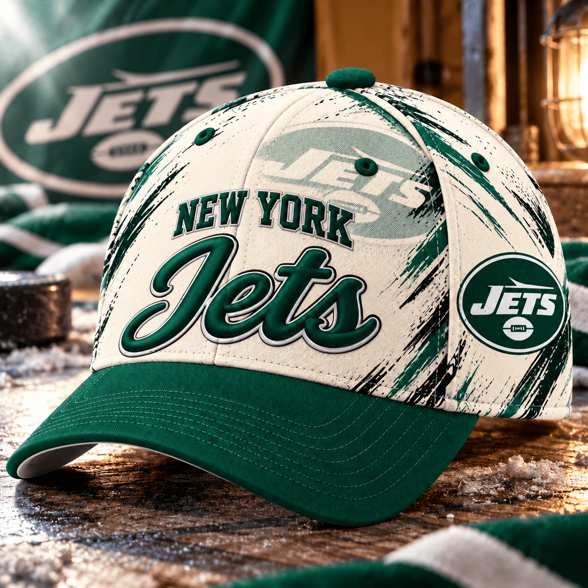 New York Jets NFL Classic Cap – All Over Print Football Fan Baseball Hat