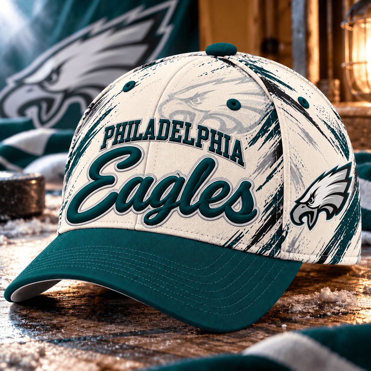 Philadelphia Eagles NFL Classic Cap – All Over Print Football Fan Baseball Hat
