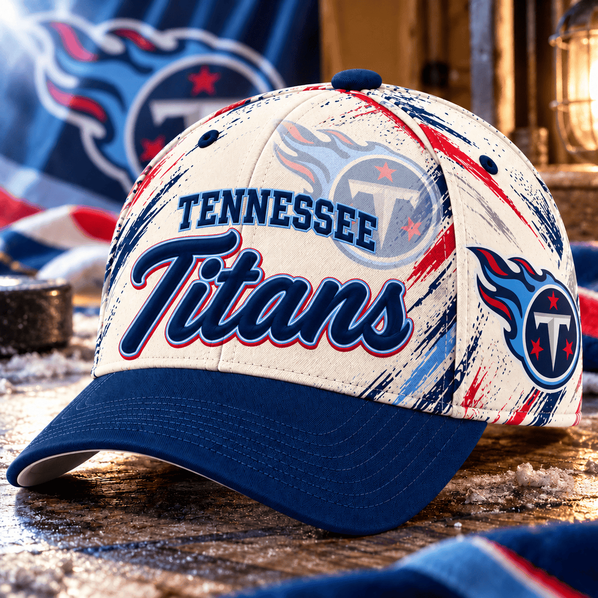 Tennessee Titans NFL Classic Cap – All Over Print Football Fan Baseball Hat