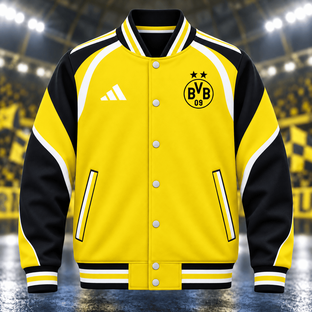 Borussia Dortmund BDL Retro Baseball Jacket – Vintage Football Fan Jacket