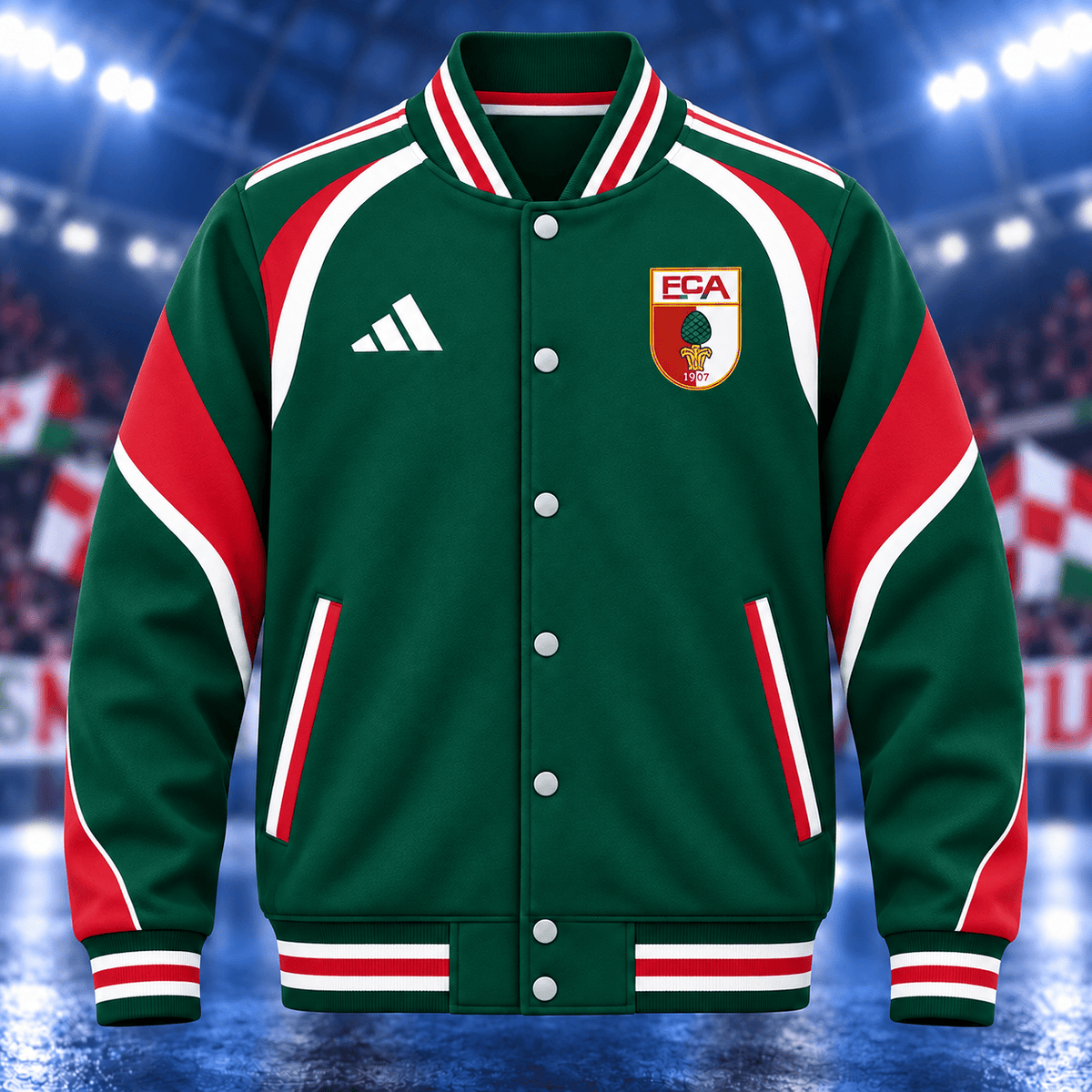 FC Augsburg BDL Retro Baseball Jacket – Vintage Football Fan Jacket