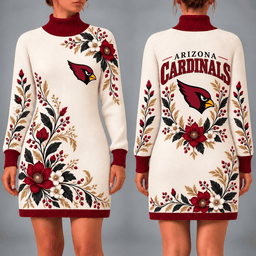 Arizona Cardinals Floral Sweater Dress