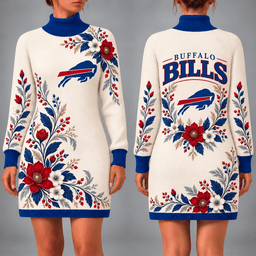 Buffalo Bills Floral Sweater Dress