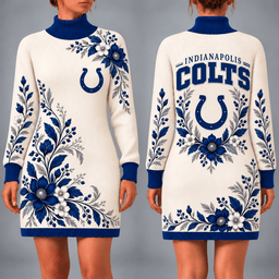 Indianapolis Colts Floral Sweater Dress
