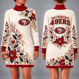 San Francisco 49ers Floral Sweater Dress