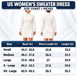 US Women Sweater Dress Size Chart