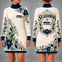Seattle Seahawks Floral Sweater Dress