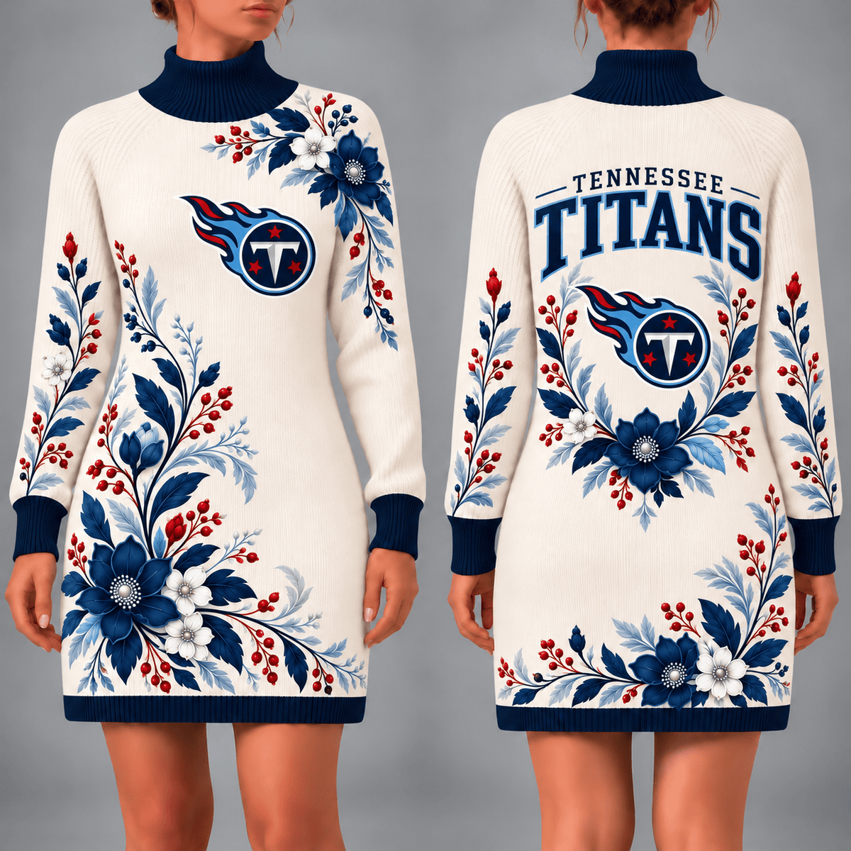 Tennessee Titans Floral Sweater Dress