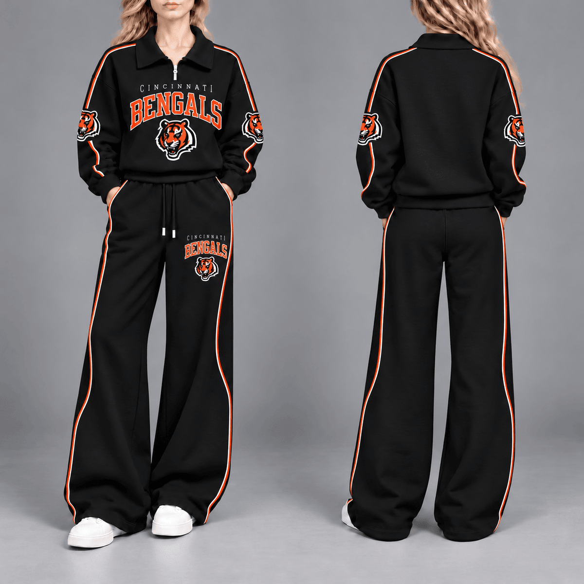 Cincinnati Bengals Quarter-Zip and Pants Black