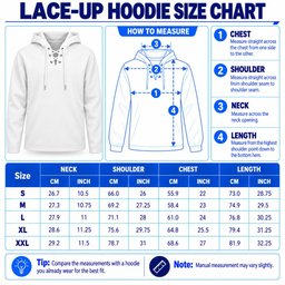 Lace-Up Hoodie Size Chart