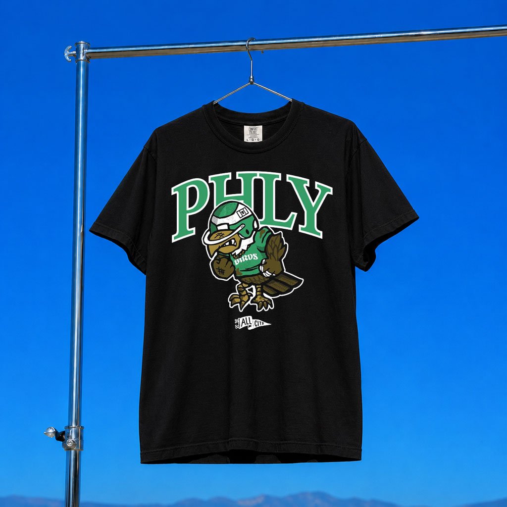 Allcity Network Merch 2026 PHLY 80s Cartoon T-Shirt Philadelphia Eagles Merch Football Gifts