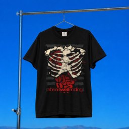 A Heartwell Ending Merch 2026 Ribcage T-Shirt Black Presents For Rock Lovers